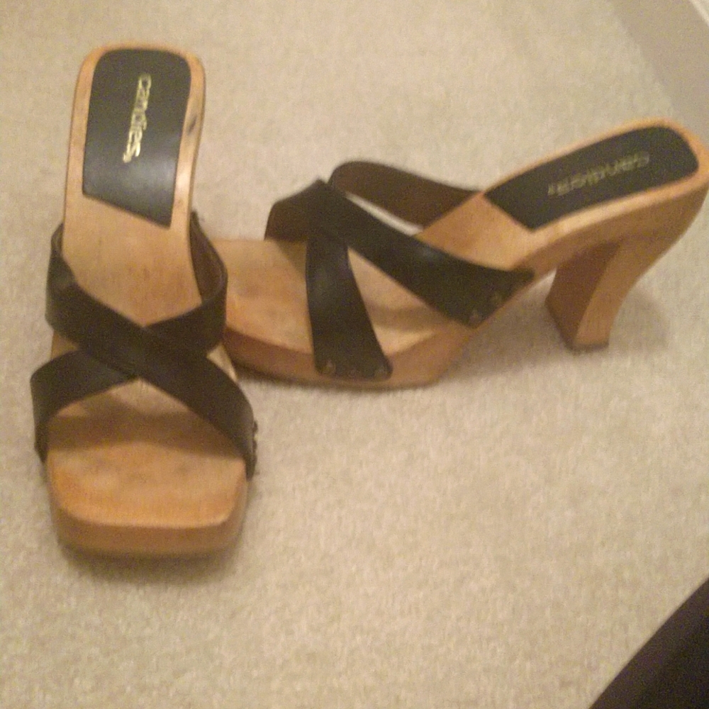 Wood heel sandals